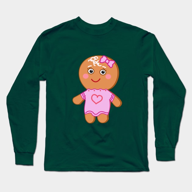 Gabby Gingerbread - Christmas Cartoon Character Long Sleeve T-Shirt by Dinos Friends